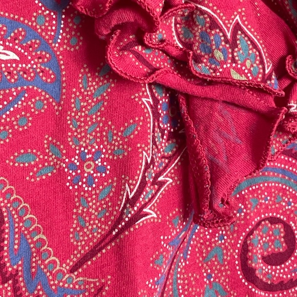 Lauren Jeans Co Ralph Lauren Red Ruffled 3/4 Sleeve Blouse - Picture 2 of 4